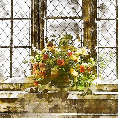 rooms-church-window rooms - church window with flowers