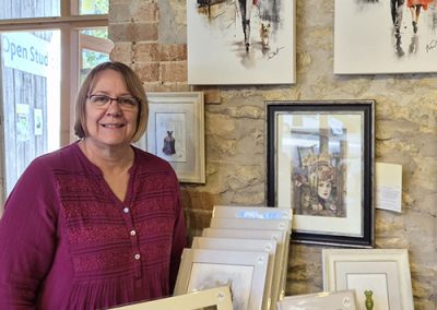Michelle Whitmore at an art exhibition at The Barn, Stanton Park in 2026.